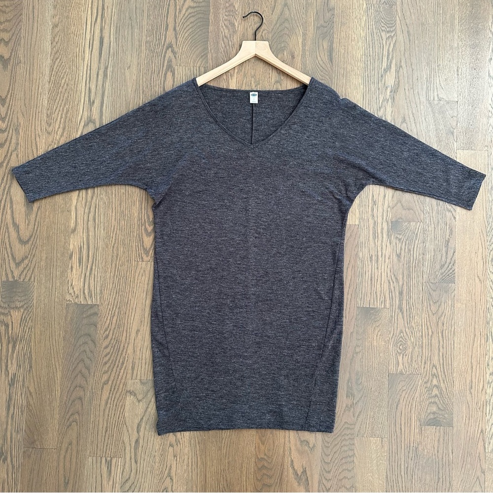 Old Navy Dolman Sleeve Knit Shift Bodycon Dress in Charcoal Heather Grey Small
